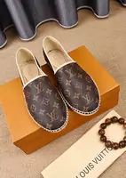 louis vuitton sapatos plates unisexe grass weave mocassin homem brown